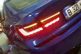 Teljesen LED hátsó lámpák BMW 3 G20 G28 M3 G80 szedán (2018-2022) modellekhez, Vörös füst, dinamikus irányjelző -image-6097862