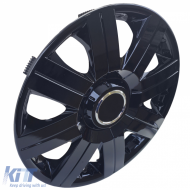 Tenzo-R II Radkappen 16 Zoll schwarz glänzend Satz von 4 Radabdeckungen Stahlfelgen-image-6210958