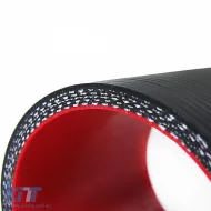 Tenzo-R Silikonschlauch verstärkter gerader Anschluss mit Biegung 76mm schwarz rot-image-6199030