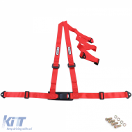 Tenzo-R Sport Harness Belt Safety Belt 3 Point Red with E Mark