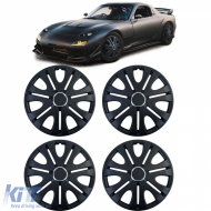 Tenzo-R VII hubcaps 15 inch black matte set of 4 wheel trims steel rims