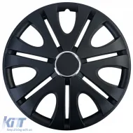 Tenzo-R VII Radkappen 15 Zoll schwarz matt Satz von 4 Radzierblenden Stahlfelgen-image-6208727