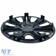 Tenzo-R VII Radkappen 15 Zoll schwarz matt Satz von 4 Radzierblenden Stahlfelgen-image-6208733