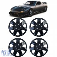 Tenzo-R XIII hubcaps 16 inch black gloss set of 4 wheel covers for steel rims - ODETAR6015086