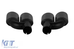 Terminali di scarico nero lucido adatti per Audi A4 B9.5 dopo il 2021-image-6139144