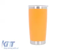 image-32-Termos Stal nierdzewna SS304 Kubek termiczny z pokrywką Podwójne ścianki Lekki 590 ml Pomarańczowy