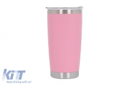 image-33-Termos Stal nierdzewna SS304 Kubek termiczny z pokrywką Podwójne ścianki Lekki 590 ml Różowy