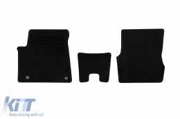 Textile floor mats by Rigum suitable for Hyundai Staria after 2022, with 3 seats, 3-piece front set, black - ABFMH6022713