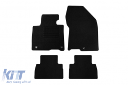 Textile floor mats by Rigum suitable for Hyundai Santa Fe 2018-2021, set of 4 pieces, black - ABFMH6022956