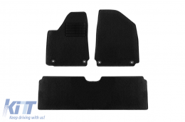 Textile floor mats by Rigum suitable for Hyundai Ioniq 6 after 2023, set of 3 pieces, black - ABFMH6023293