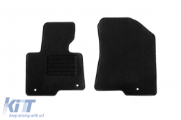 Textile floor mats by Rigum suitable for Kia Carens after 2013, with 7 seats, set of 5 pieces, black-image-6245625