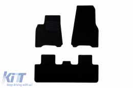 Textile floor mats by Rigum suitable for Tesla Model Y 2020-2025, set of 3 pieces, black - ABFMT6023259