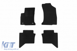 Textile floor mats by Rigum suitable for Toyota Hilux after 2016, with double cab, set of 4 pieces, black - ABFMT6023184