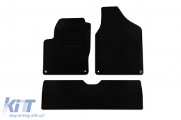 Textile floor mats by Rigum suitable for Volkswagen Sharan, Seat Alhambra 1995-2010, Ford Galaxy 1995-2007, set of 3 pieces, black - ABFMS6023215