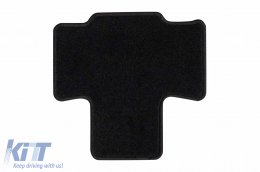 Textile floor mats by Rigum suitable for Volkswagen T7 Multivan after 2022, for 3rd row with open rails, set of 2 pieces, black-image-6247513