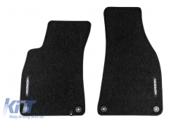 Textile floor mats from the Horizon series by Frogum suitable for Audi A4 B6 2000-2006, A4 B7 2004-2008, Seat Exeo 2008-2013, set of 4 pieces, black-image-6254868