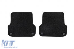 Textile floor mats from the Horizon series by Frogum suitable for Audi A4 B6 2000-2006, A4 B7 2004-2008, Seat Exeo 2008-2013, set of 4 pieces, black-image-6254869