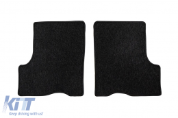 Textile floor mats from the Horizon series by Frogum suitable for Dacia Duster 2017-2021 with 21.5cm distance between the driver's fixing clips, set of 4 pieces, black-image-6255043
