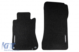 Textile floor mats from the Horizon series by Frogum suitable for Mercedes C class W203 sedan, S203 estate 2000-2007, set of 4 pieces, black-image-6255161
