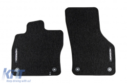 Textile floor mats from the Horizon series by Frogum suitable for Volkswagen Golf Sportsvan 2014-2020, Passat B8 2012-2020, Skoda Octavia after 2019, set of 4 pieces, black-image-6255452