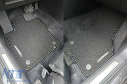 Textile floor mats from the Horizon series by Frogum suitable for Volkswagen Golf Sportsvan 2014-2020, Passat B8 2012-2020, Skoda Octavia after 2019, set of 4 pieces, black-image-6255458