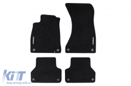 Textile floor mats from the Horizon series by Frogum suitable for Audi A4 B9 2015-2023, A5 Sportback F5 2016-2024 Liftback, set of 4 pieces, black - ABFMA6024852