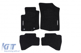 Textile floor mats from the Horizon series by Frogum suitable for Citroen C1 2014-2022, Peugeot 108, Toyota Aygo 2014-2022, set of 4 pieces, black - ABFMC6024854