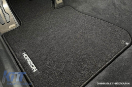 Textile floor mats from the Horizon series by Frogum suitable for Citroën Berlingo II 2008-2018, front, set of 2 pieces, black-image-6255602