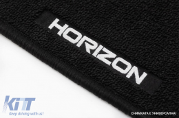 Textile floor mats from the Horizon series by Frogum suitable for Citroën Berlingo II 2008-2018, front, set of 2 pieces, black-image-6255603