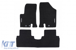 Textile floor mats from the Horizon series by Frogum suitable for Hyundai iX20, Kia Venga 2009-2019, set of 3 pieces, black - ABFMH6024871