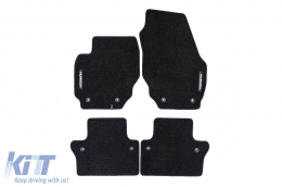 Textile floor mats from the Horizon series by Frogum suitable for Volvo V70, Volvo XC70 2007-2016, set of 4 pieces, black - ABFMV6024886