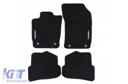 Textile floor mats from the Horizon series by Frogum suitable for Audi A1 8X 2010-2018 3-door hatchback, A1 Sportback 8X 2012-2018 5-door hatchback, set of 4 pieces, black - ABFMA6024888