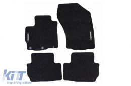 Textile floor mats from the Horizon series by Frogum suitable for Citroen C-Crosser 2007-2012, Peugeot 4007 2007-2012, set of 4 pieces, black - ABFMC6024908