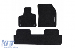 image-14-Textile floor mats from the Horizon series by Frogum suitable for Citroen DS7 Crossback E-tense after 2020, set of 3 pieces, black