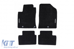 image-1-Textile floor mats from the Horizon series by Frogum suitable for Hyundai i30 Hybrid after 2017, set of 4 pieces, black