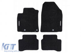 Textile floor mats from the Horizon series by Frogum suitable for Hyundai IONIQ 2016-2022, set of 4 pieces, black - ABFMH6024936