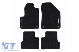 Textile floor mats from the Horizon series by Frogum suitable for Jeep Cherokee 2013-2023, set of 4 pieces, black - ABFMJ6024940