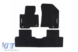image-11-Textile floor mats from the Horizon series by Frogum suitable for Kia Carens 2013-2019, set of 3 pieces, black