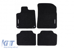 Textile floor mats from the Horizon series by Frogum suitable for Citroen C5 2001-2008, Peugeot 407 2004-2011, set of 4 pieces, black - ABFMC6024977