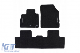 Textile floor mats from the Horizon series by Frogum suitable for Renault Scenic IV 2016-2022, set of 3 pieces, black - ABFMR6024992