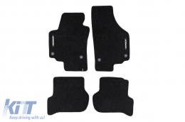 image-1-Textile floor mats from the Horizon series by Frogum suitable for Seat Altea 2008-2015, set of 4 pieces, black