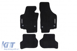 Textile floor mats from the Horizon series by Frogum suitable for Seat Altea 2004-2008, Altea XL 2004-2015, set of 4 pieces, black - ABFMS6024998