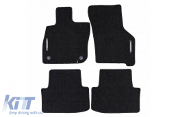 Textile floor mats from the Horizon series by Frogum suitable for Seat Leon after 2020, set of 4 pieces, black