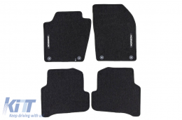 Textile floor mats from the Horizon series by Frogum suitable for Skoda Fabia 2014-2022, set of 4 pieces, black - ABFMS6025002