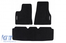 Textile floor mats from the Horizon series by Frogum suitable for Tesla Model S after 2012, set of 3 pieces, black - ABFMT6025010