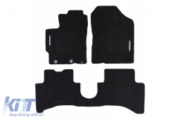 Textile floor mats from the Horizon series by Frogum suitable for Toyota Yaris Hybrid 2011-2017, set of 3 pieces, black - ABFMT6025011