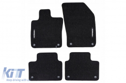 Textile floor mats from the Horizon series by Frogum suitable for Volvo S60 after 2018, set of 4 pieces, black - ABFMV6025025