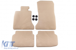 Textile floor mats Petex Comet series suitable for BMW 7 series F01 2008-2015, short wheelbase, set of 4 pieces, beige - ABFMB6022143