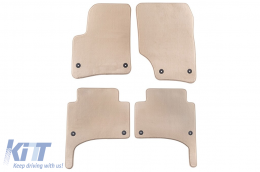 Textile floor mats Petex Comet series suitable for Volkswagen Touareg 2002-2010, set of 4 pieces, beige with round fixing holes - ABFMV6022149