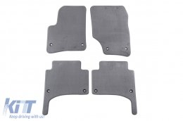 Textile floor mats Petex Comet series suitable for Volkswagen Touareg 2002-2010, set of 4 pieces, grey with oval fixing holes - ABFMV6022150